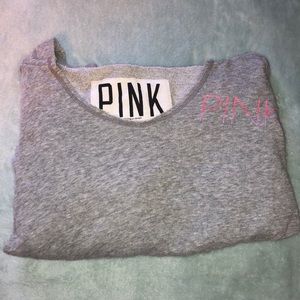 Pink Grey Crew Neck Sweatshirt
